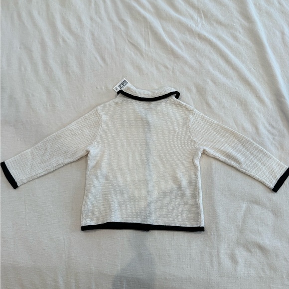 100% Cotton White and Black Button-Up Cardigan for Baby Size 18 months - Picture 3 of 4